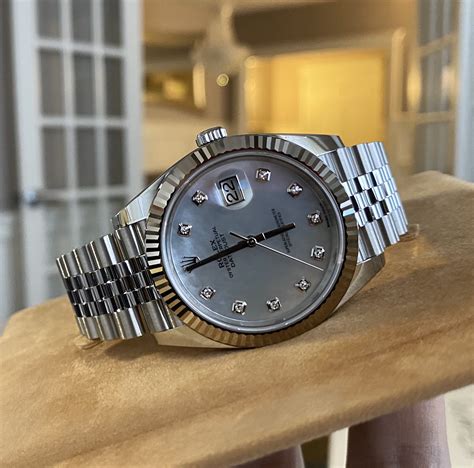 rolex datejust 41 126334 white gold mother of pearl diamond|Rolex Datejust 41 retail price.